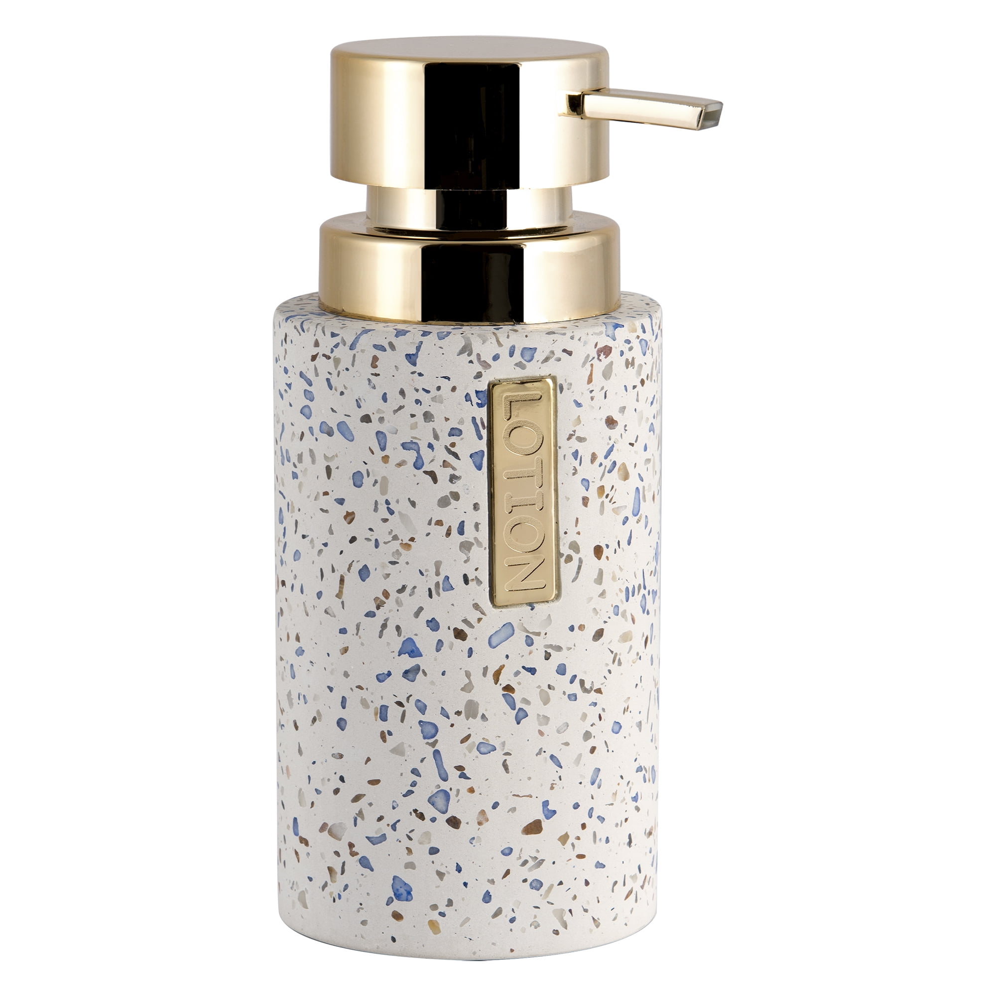 Mainstays 3 Piece Terrazzo with Gold Plate Cement Bath Accessory