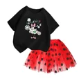 thumbnail image 3 of Conjunto de 2 piezas de camiseta de algodón para niños de Mickey de Disney, falda tutú de princesa de ballet esponjosa, falda de encaje para fiesta de cumpleaños de niña, 3 of 5