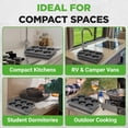 thumbnail image 4 of 6 Pieces Toaster Bakeware Set - Stackable and Non-Stick Gray Coating Inside & Outside Bake Tray Sheet Bakeware Set (Gray), 4 of 8