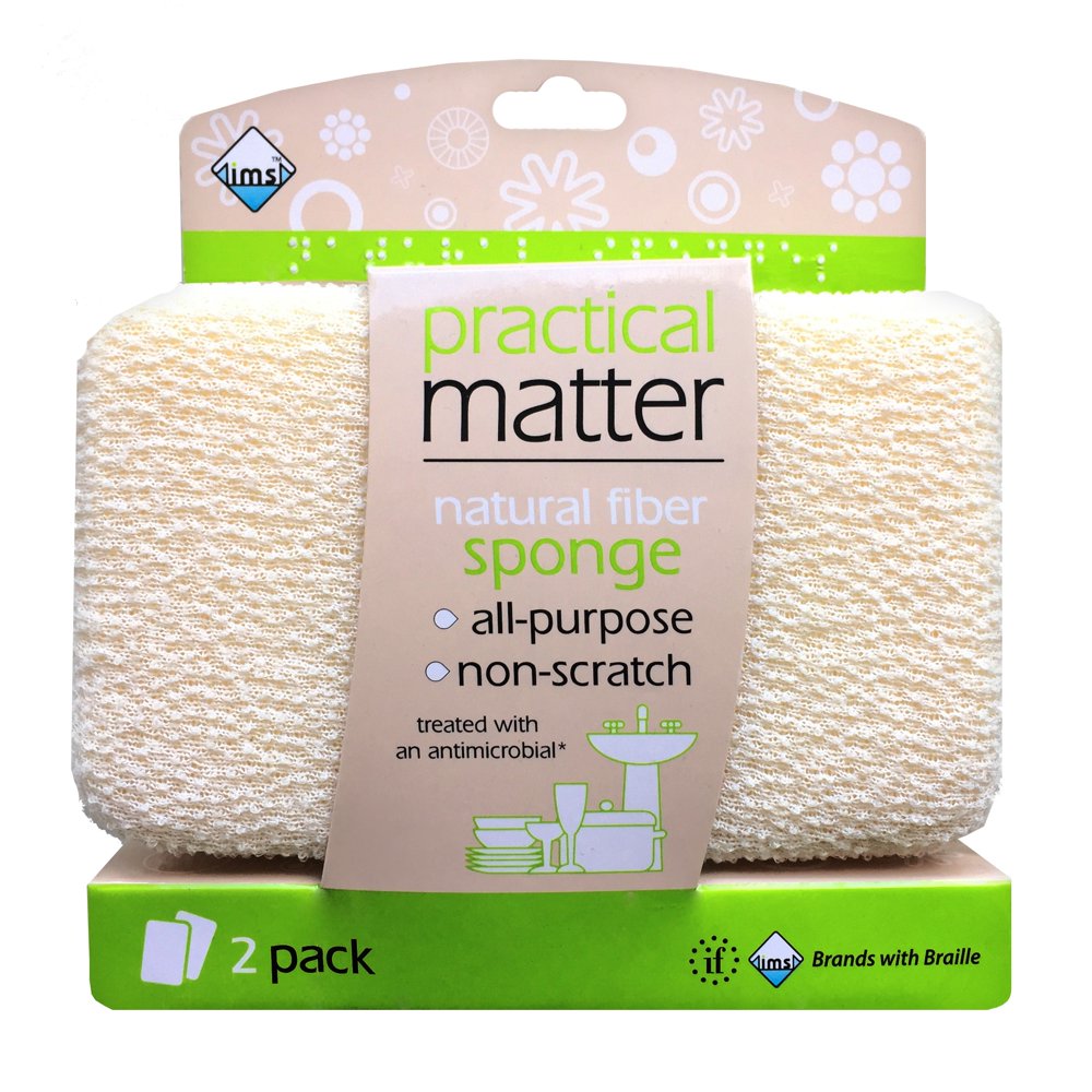Practical Matter Antimicrobial Fiber Sponge, 2 Ct