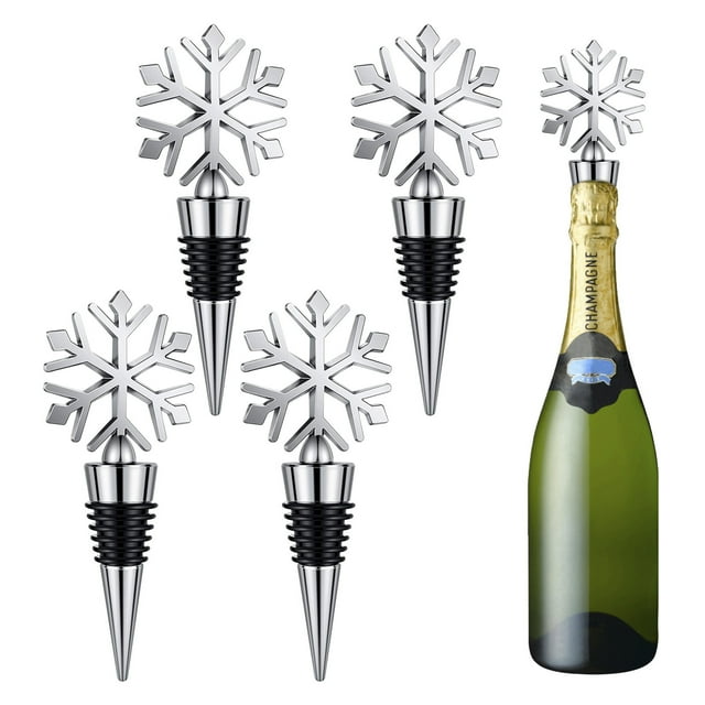 TIMIFIS Bottle Stopper Snowflake Wine Bottle Plug Drink Bottle Stopper Reusable Wine Cover 4Pc Kitchen Gadgets