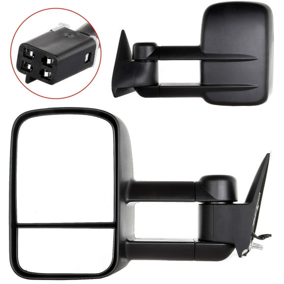 CCIYU Left Right Towing Mirror Tow Mirrors Replacement Fit for 1988-2000 for Chevy/for GMC C/K 1500/2500/3500 1992-1999 for Chevy/for GMC Suburban 1500/2500 Pair Set Car Mirror Power Adjusted