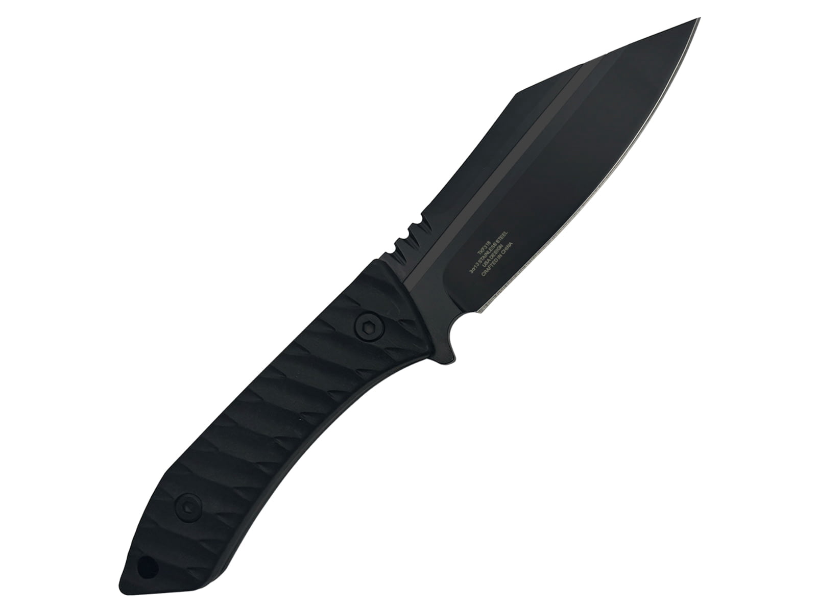 Takumitak Asym Fixed Blade Knife, 4.45 in Blade , 3cr13, Black