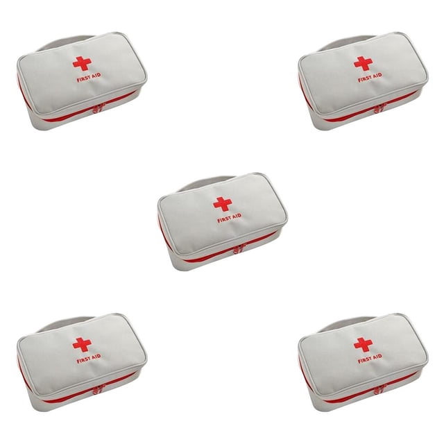 tamizeot Sac de Rangement d'Urgence Randonnée Pilules Organisateur de Cotons-Tiges Étui de Transport Gris 5Ensemble