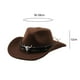 thumbnail image 3 of Sombrero de vaquero occidental para hombre, accesorio de disfraz, elegante sombrero de vaquera para verano y exteriores. Café, 3 of 9