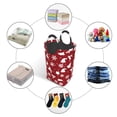 thumbnail image 5 of Waterproof Collapsible Laundry Hamper, Red Christmas Elements Aluminum Handle Laundry Bag Storage Basket, 50L, 5 of 6