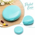 thumbnail image 5 of Pill Organizer Round Plastic 7 Compartment Turquoise for Purse Daily Travel Use, 5 of 6