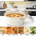 thumbnail image 2 of Nonstick Stock Pot with Lid, 4.5QT Stockpot Pasta Cooking Pot , Granite Casserole Soup Pot, Non Stick Stew Pot Cookware for Stews, Soups, Compatible with All Stovetops（White), 2 of 8