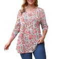 thumbnail image 2 of FOLUNSI Women's Plus Size Tops Casual Blouses Long Sleeve Flowy Tunic Tops m-4xl, 2 of 6