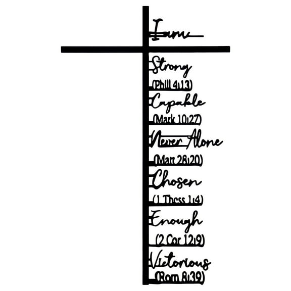 HKJUNFEI Metal Cross Wall Art Easy Installation Cross Wall Decor Inspiring Faith for Home Church Office Cafe Decoration