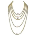 thumbnail image 2 of Charles Raymond Iced Out Hip Hop Gold Tone CZ Miami Cuban Link or Tennis Chain Choker Necklaces (Tennis Gold, 28"), 2 of 2