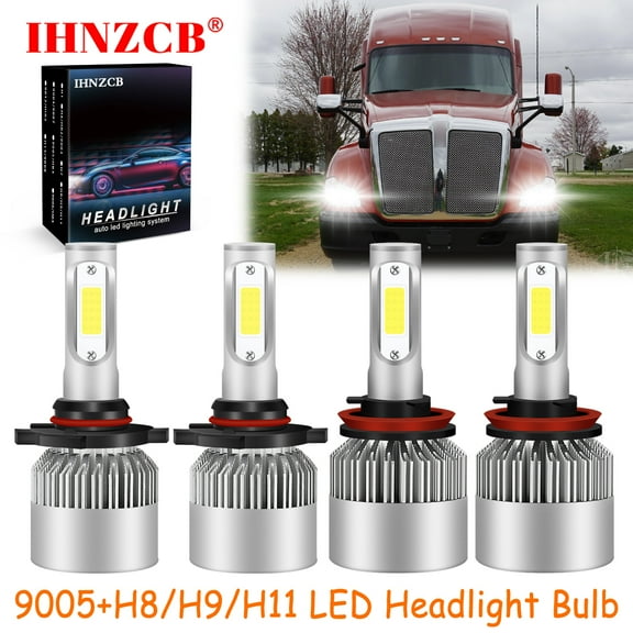 IHNZCB for Kenworth T680 T880 2013-2019 9005   H11 Led Headlights Bulb High Low Beam Light White S2,Y08