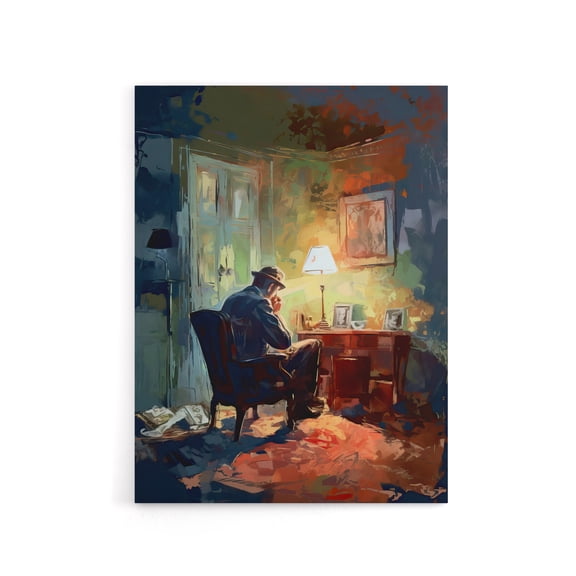Private Detective In His Office Canvas Wall Art Print 12X16"