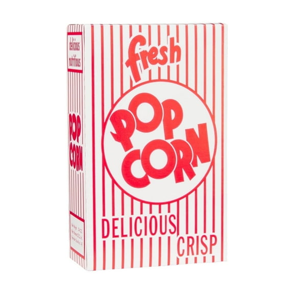 1E Red & White Closed Top Popcorn Boxes (Case of 500)