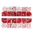 thumbnail image 3 of Pegatinas holográficas 3D con forma de corazón y lentejuelas brillantes para uñas de San Valentín, con forma de estrella, 12 celdas láser, con forma de corazón y mariposa, para uñas acrílicas., 3 of 5