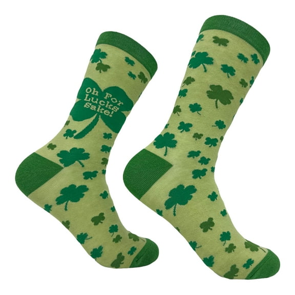 Women's Oh for Lucks Sake Socks Funny St Paddys Day Shamrock Footwear