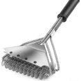 thumbnail image 1 of Grill Brush, Grill Cleaner Brush With Scraper, Three Rows Of Stainless Steel Bristles, Long Plastic Handle, Ideal For Cleaning Charcoal, Electric And, 1 of 5