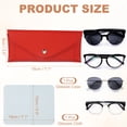 thumbnail image 2 of Funda de gafas de cuero con botón y paño de limpieza para hombres y mujeres, estuches para gafas de sol (Rojo), 2 of 6