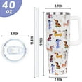 thumbnail image 3 of 40oz Dachshund Tumbler - Cute Wiener Dog Insulated Travel Mug with Handle, Leak Proof Coffee Cup, Gift for Dog Lovers & Wiener Owners, 3 of 6