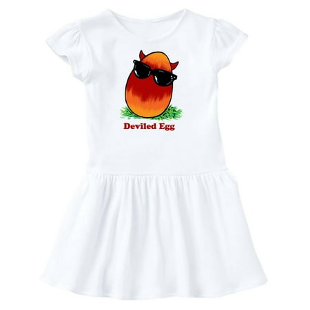 

Inktastic Easter Red and Orange Deviled Egg with Horns and Sunglasses Gift Toddler Girl Dress