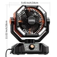 thumbnail image 6 of 20000mAh Camping Fan with LED Lantern - Dual Motor 8-Speed Portable Tent Fan with Remote Control, 4 LED Lights, Hanging Hook, Rechargeable Battery Powered Fan for Tent, Power Outage, Outdoor Camping,, 6 of 9