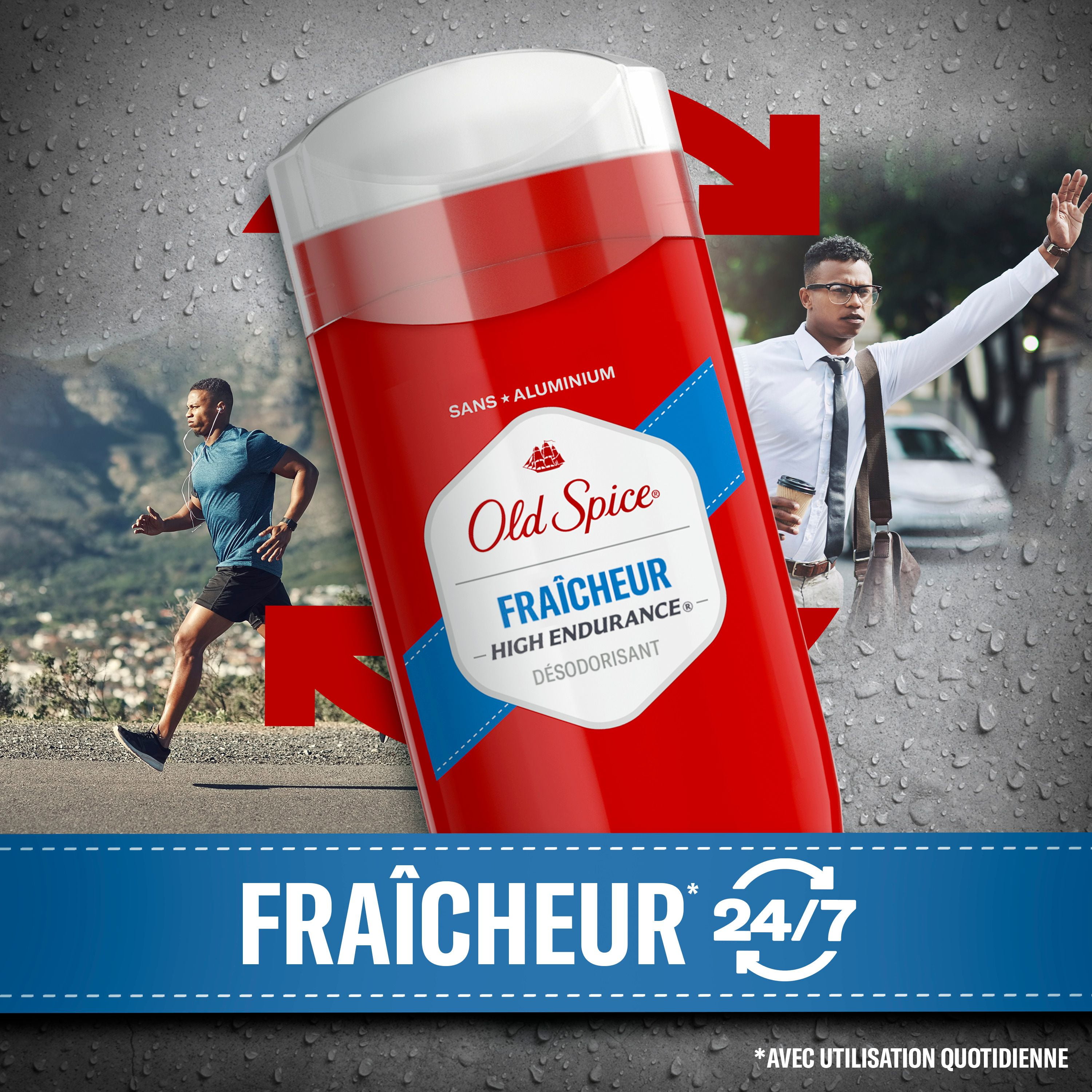 Désodorisant High Endurance Old Spice pour hommes, sans aluminium, protection 48 heures, parfum Fraîcheur