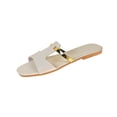thumbnail image 2 of Domuza Women's Casual Versatile Flat 2026 Spring Summer Trendy Textured Comfortable Beach Sandals White 8.5（EU-41）, 2 of 7