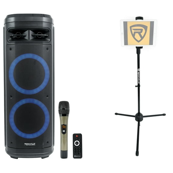 Rockville Go Party ZR10 Dual 10" Portable Karaoke Machine System w/Tablet Stand