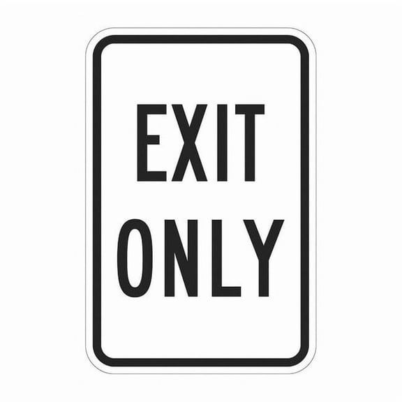 Lyle Exit Sign, Aluminum, 12 in W, 18 in H, Exit Only, White T1-1909-HI_12x18
