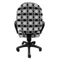 thumbnail image 3 of Black and White Office Chair Slipcover, Intertwined Circles and Rhombuses Pattern Monochrome Curved Stripes, Protective Stretch Decorative Fabric Cover, Standard Size, Black and White, by Ambesonne, 3 of 5