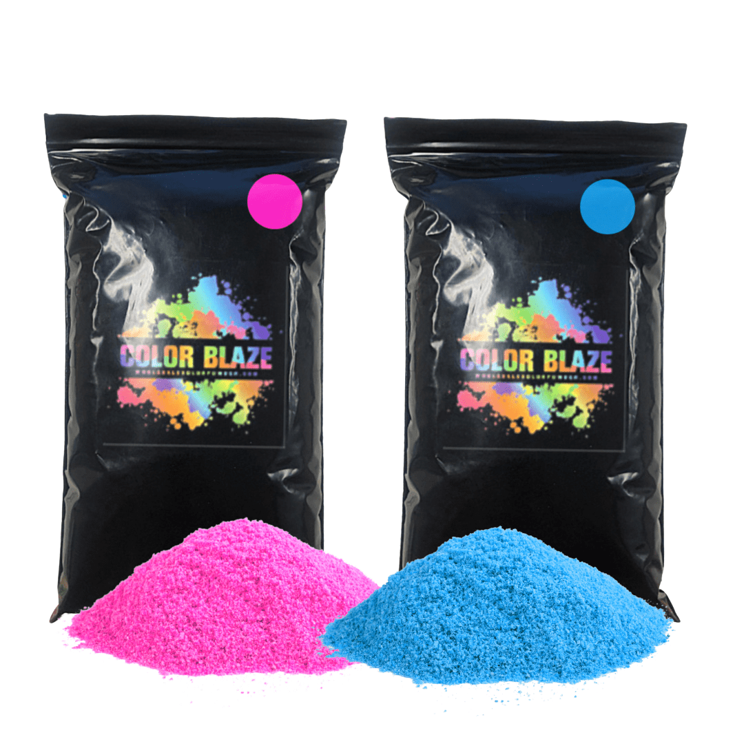 Black Out Gender Reveal - 1 Pound Pink and 1 Pound Blue Color Powder