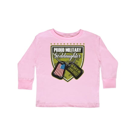 

Inktastic Proud Military Goddaughter Outfit Gift Toddler Toddler Girl Long Sleeve T-Shirt