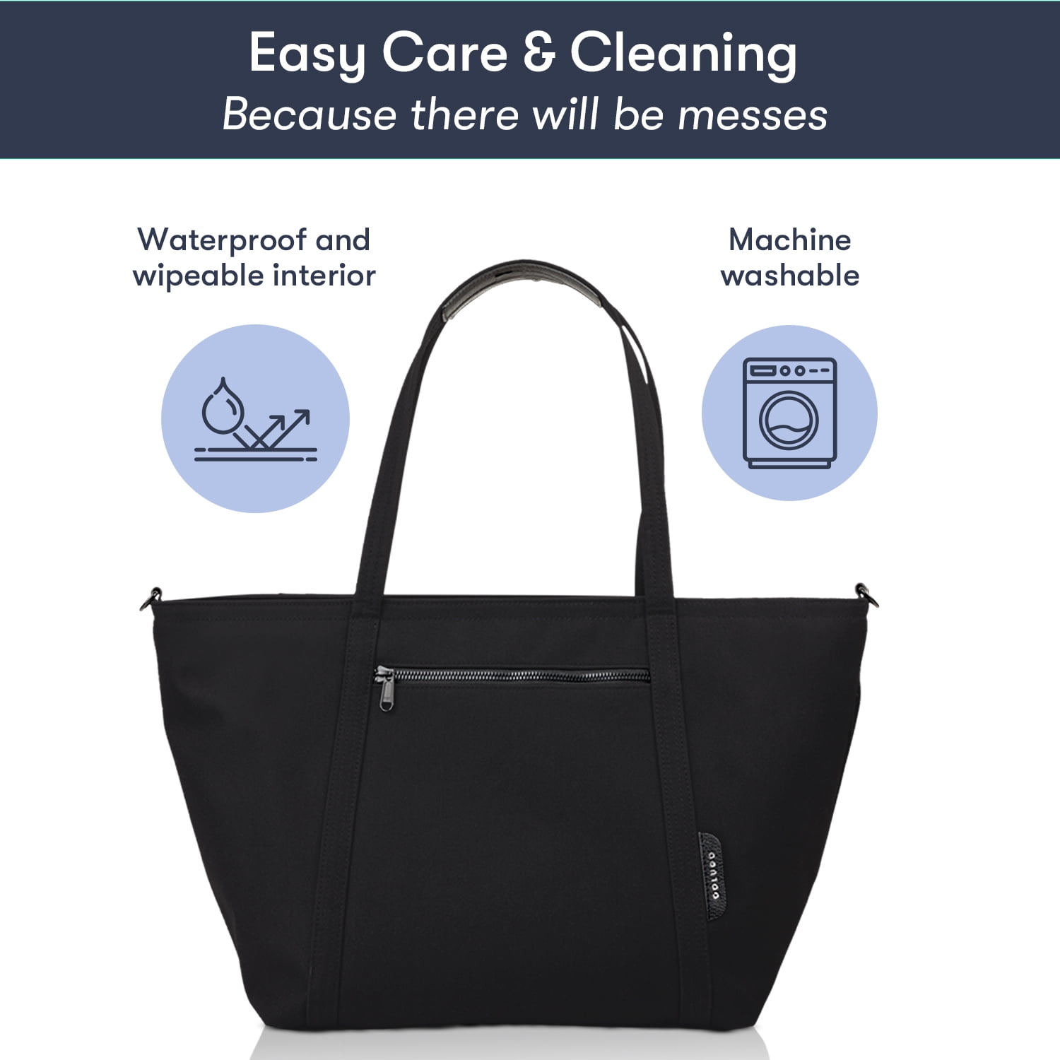 Colugo The Diaper Tote, Baby Diaper Tote Bag, Black