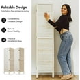 thumbnail image 3 of White Room Divider, Temporary Wall with Double Hinges, 5.6 Ft Tall Folding Louver Wood Screen for Home Office Bedroom Hotel Decoration (4 Panels, White-Washed), 3 of 8