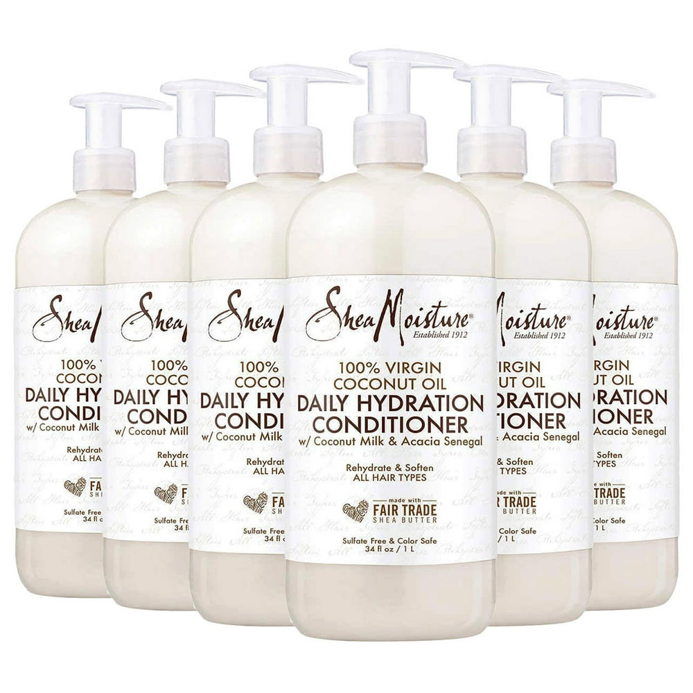 Shea Moisture 100 Virgin Coconut Oil Daily Hydration Conditioner, 34.0 fl oz (Pack of 6