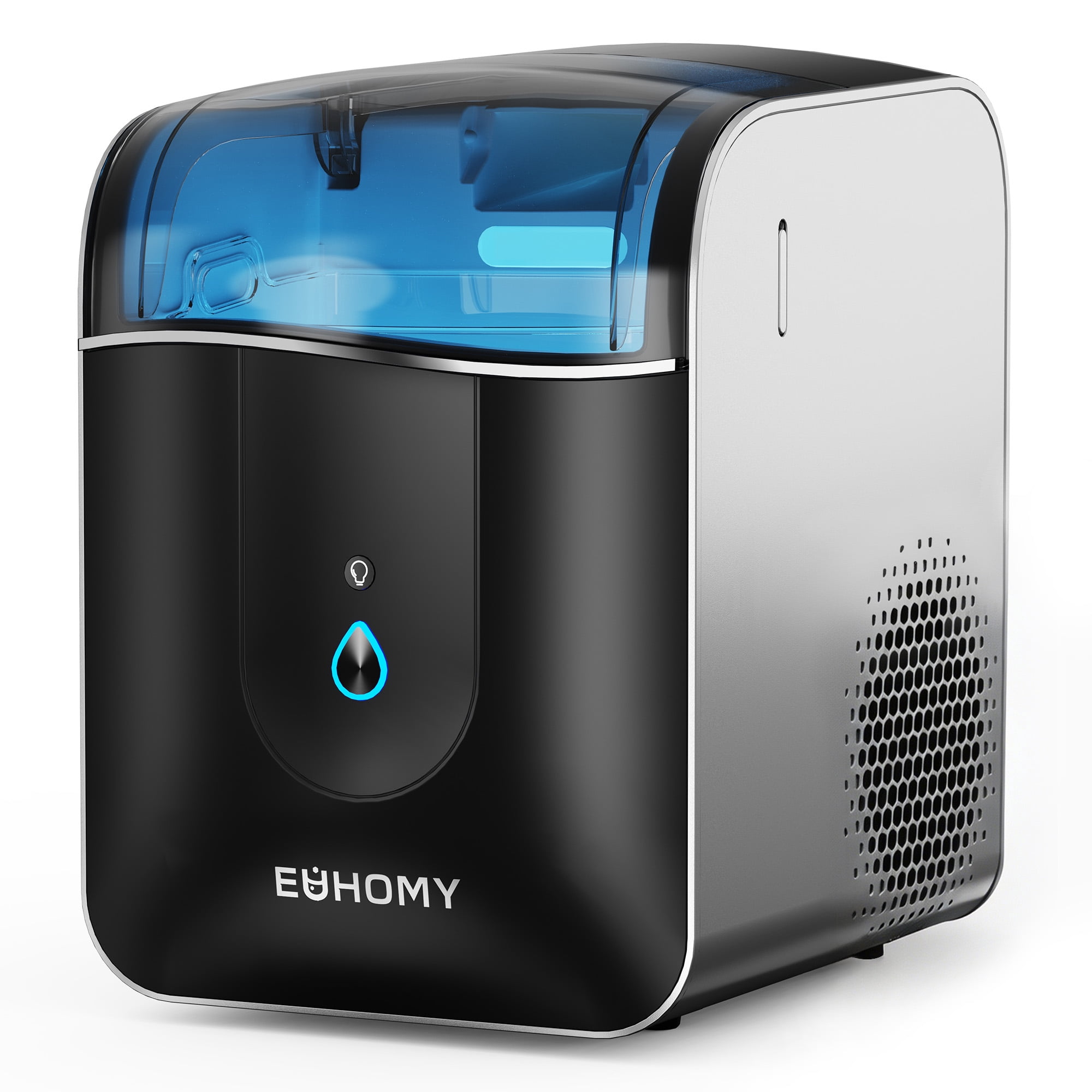 EUHOMY Nugget Ice Maker Countertop, 40Lbs/24H Chewable Pebble Ice Machine with App Control, Black