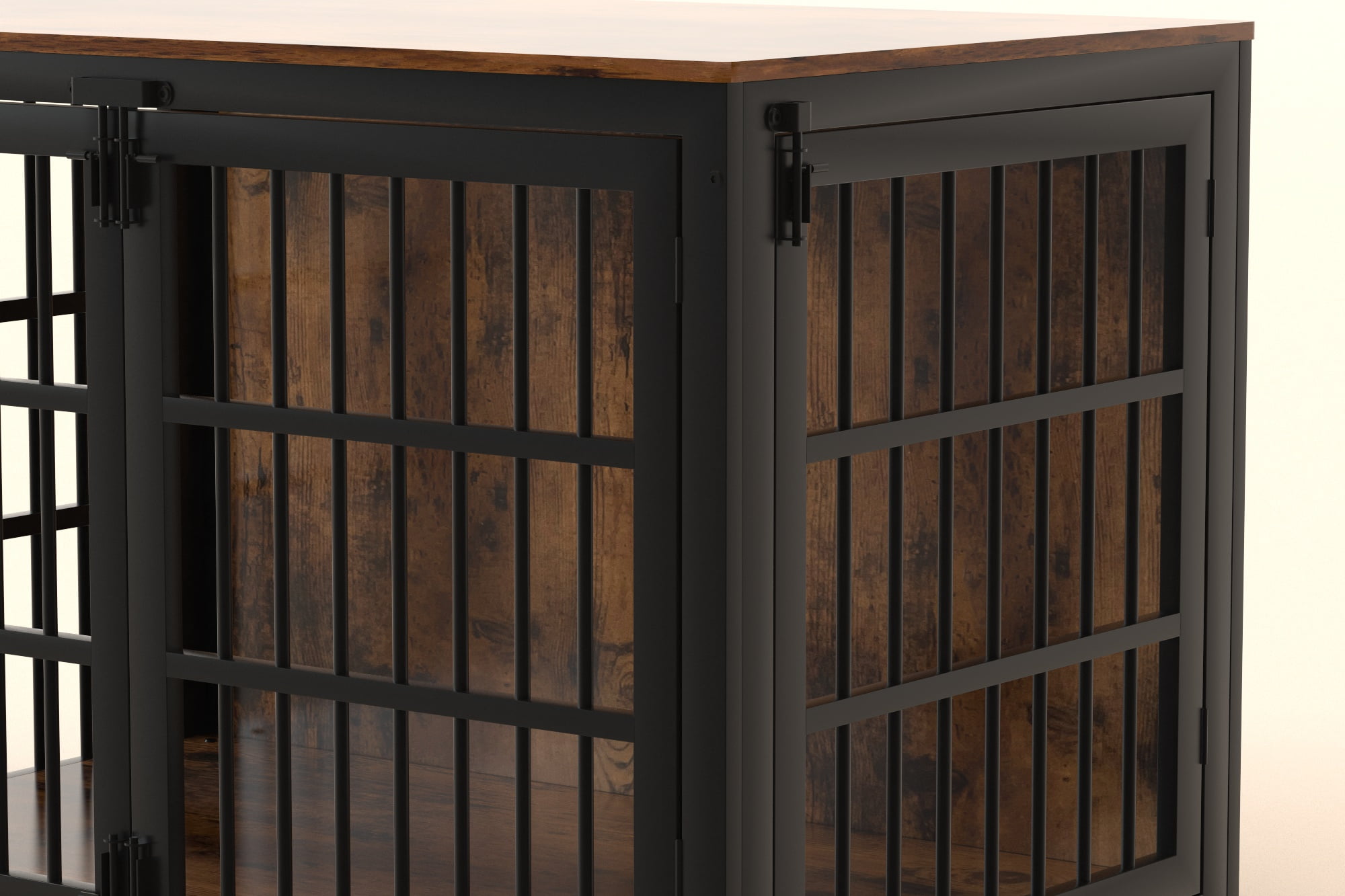 47'' Heavy Duty Dog Crate Furniture with 3 Doors,Wooden Side End Table Indoor Combination Dog Cage For Small to Medium Dog Extra-Large