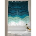 thumbnail image 3 of Sheer Curtains 72 inches Long, Abstract Water Duck Green Gradient Ocean Waves Light Filtering Sheer Window Curtains Rod Pocket Voile Drapes for Bedroom Living Room, 52"W x 72"L 2 Panels, 3 of 7
