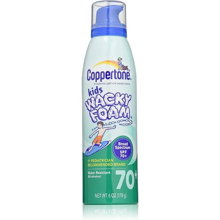 Coppertone Kids Wacky Foam Foaming Lotion Sunscreen SPF 70+ 6 oz