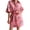 Dusty Pink, variant on Women's Embroidered Tie Waist Shirt Dress with Buttoned Front Belted Silhouette 100% Polyester Everyday Wear Style