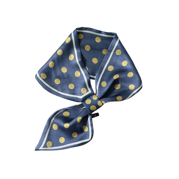 Unique Bargains Women Classic Polka Dot Bevel Small Skinny Scarf