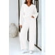 thumbnail image 3 of Conjunto de Ropa de Descanso para Mujeres PRETTYGARDEN Suéter Blanco de Cuello en V XXL, 3 of 8