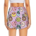 thumbnail image 2 of Lsque Cute Donuts Printed Women's Running Shorts with Liner Pockets,Elastic Quick Dry Workout Athletic Gym Yoga Shorts,Womens High Waist Shorts-Large, 2 of 9