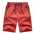 thumbnail image 1 of Bowake Men's Plus Size Workout Shorts Print Elastic Waist Drawstring Straight Leg Summer Knee Length Shorts with Pockets, 1 of 2