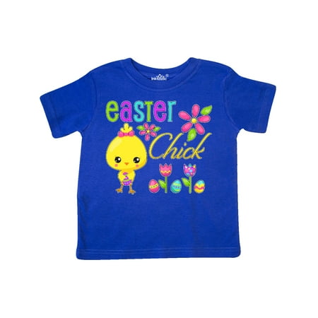 

Inktastic Easter Chick with eggs and flowers Gift Toddler Toddler Girl T-Shirt