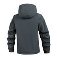 thumbnail image 3 of WTOBBY Men's Waterproof Windproof Fleece Jacket for Outdoor Mountaineering - Solid Color, Thick Fleece Lined, Heavy-Duty Protection Against Elements, Perfect for Hiking, Climbing,Gray 2XL, 3 of 3