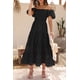 thumbnail image 5 of Vestido Maxi Negro PRETTYGARDEN con Mangas Abullonadas y Escote Cuadrado S, 5 of 8