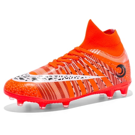 FULORIS Mens Footbal Boots Orange Soccer Cleats