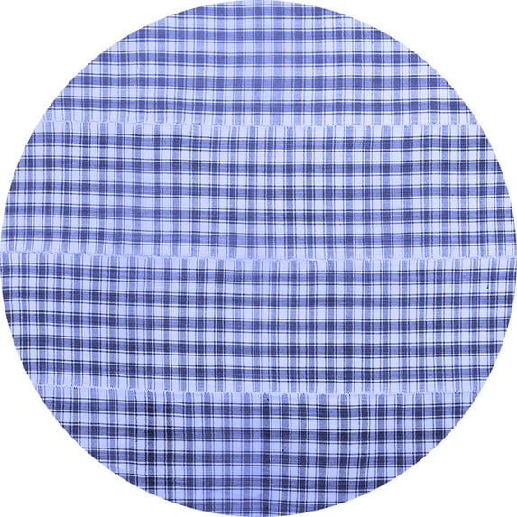Ahgly Company Indoor Round Abstract Blue Contemporary Area Rugs, 7' Round