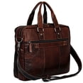 thumbnail image 2 of Jack Georges Voyager Hand-Stained Buffalo Leather Large Professional Briefcase #7317 (Black), 2 of 5